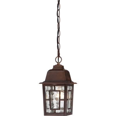 Nuvo Lighting 60/4932  Banyan - 1 Light - 11" Outdoor Hanging with Clear Water Glass in Rustic Bronze Finish